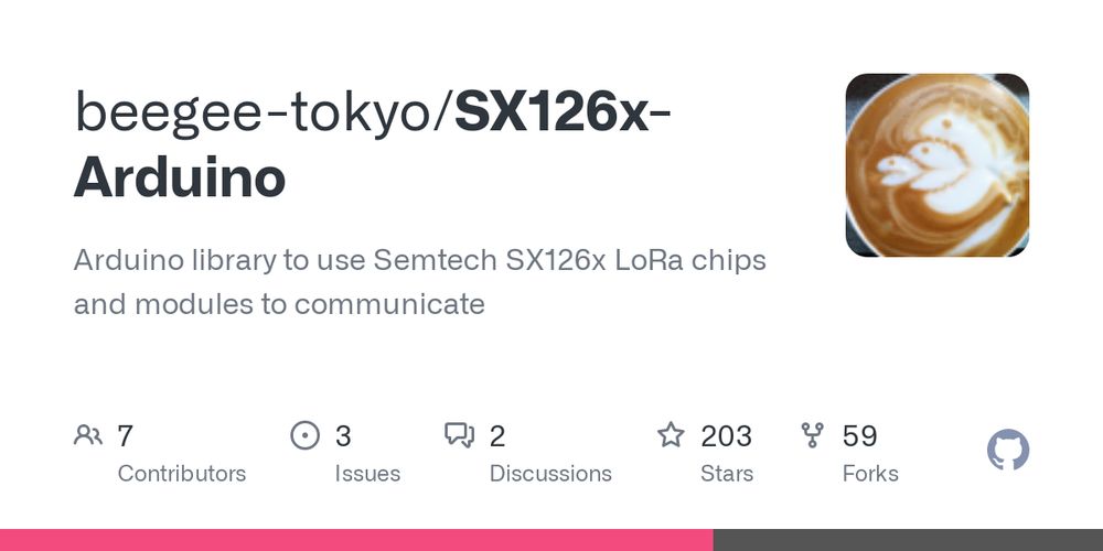 GitHub - beegee-tokyo/SX126x-Arduino: Arduino library to use Semtech SX126x LoRa chips and modules to communicate