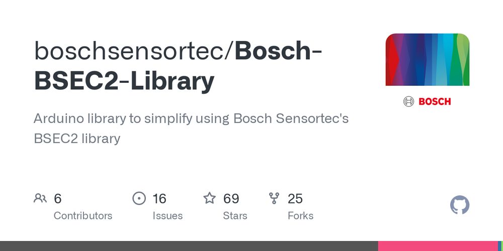 GitHub - boschsensortec/Bosch-BSEC2-Library: Arduino library to simplify using Bosch Sensortec's BSEC2 library