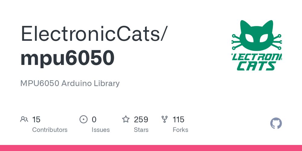 GitHub - ElectronicCats/mpu6050: MPU6050 Arduino Library