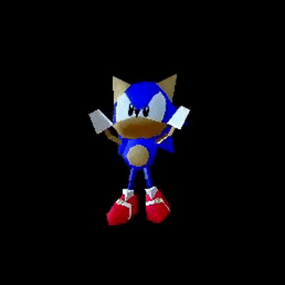 sonic the hedgehog from the video game sonic the hedgehog is standing in the dark