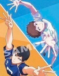 close up of the oikawa and kageyama art preview of the calendar 