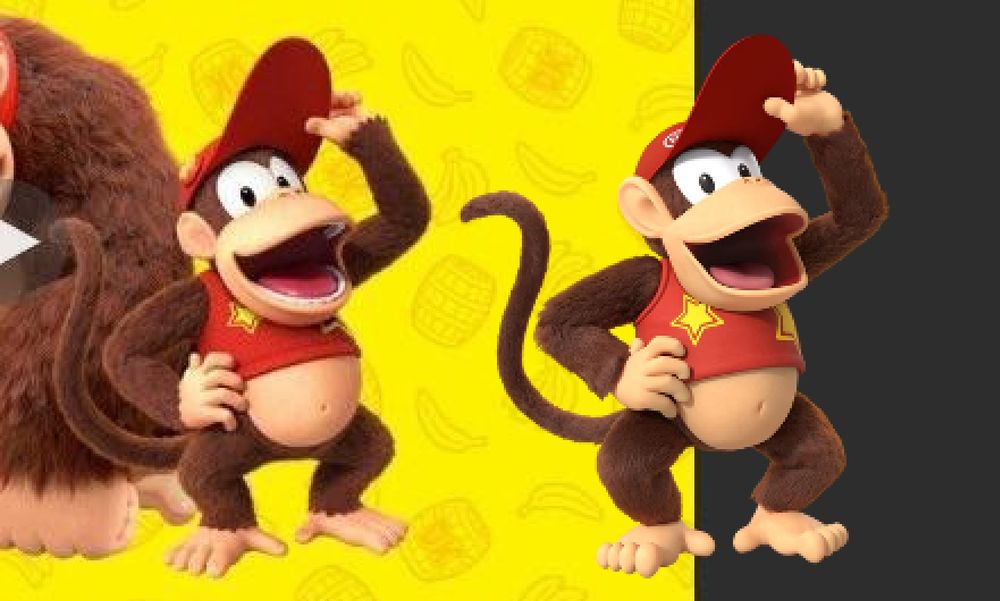 The eye shape is very similar they just aren’t conjoined. The nose is slightly larger, he has teeth, his belly is more pronounced, and his shirt is smaller. Like in the movie, he no longer has the nintendo logo on his hat and instead has a DK pin. He's also more furry.
