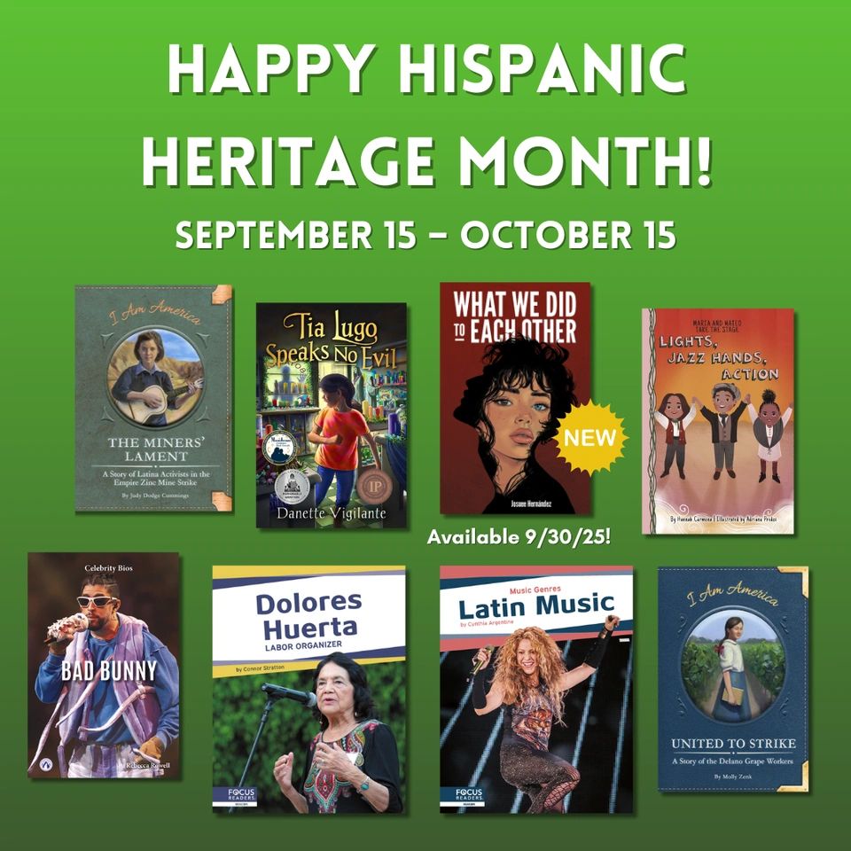 Happy Hispanic Heritage Month!
September 15 - October 15
[Covers of books listed in the main post]