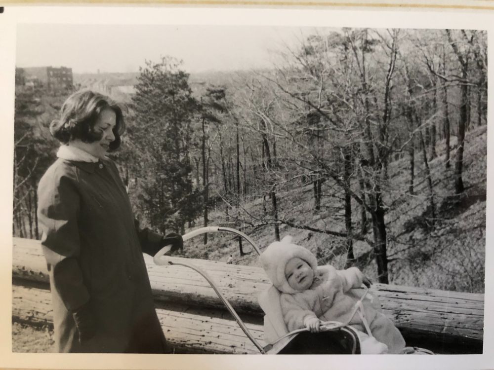 Baby photo with my mom, likely in or near High Park Toronto