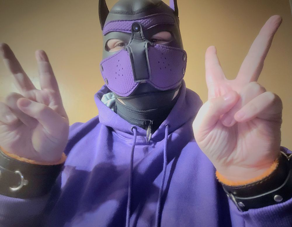 Photo of me in my very first pup hood.