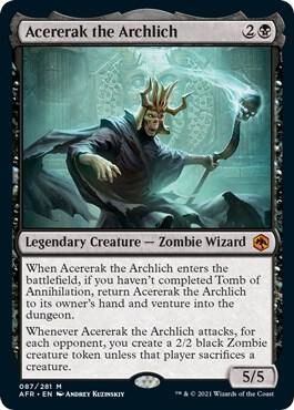 Magic the gathering card Acererak the Archlich