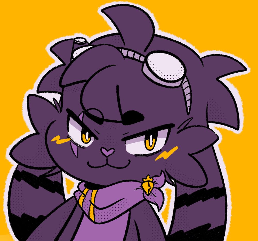 A picture of Demeter Lupin, a villaionous rabbit mascot vtuber. They are in front of a yellow background