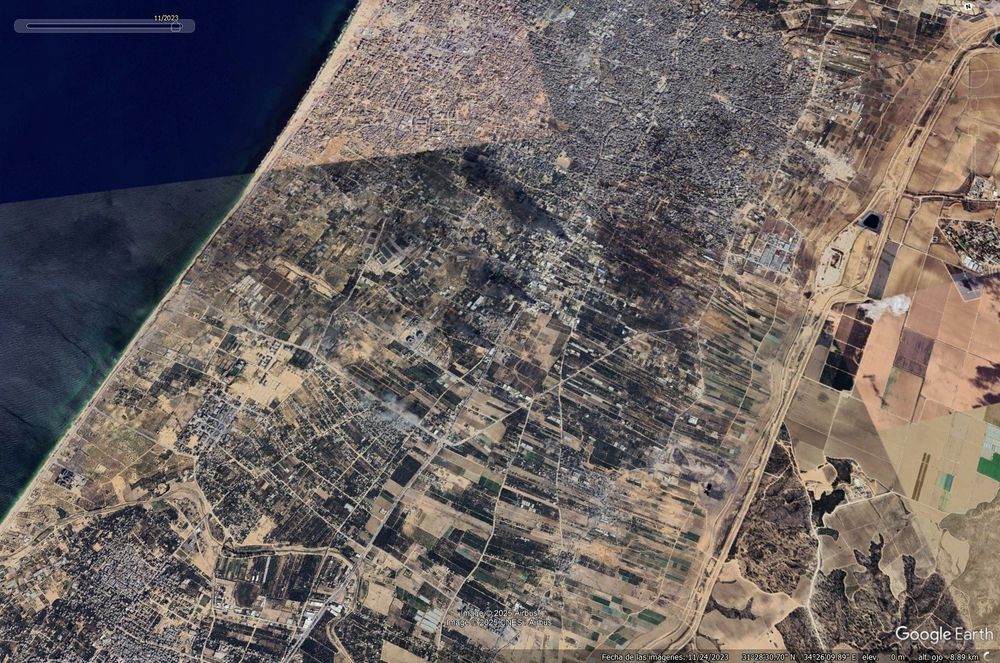 Corredor Netzarim (Gaza) en noviembre de 2023