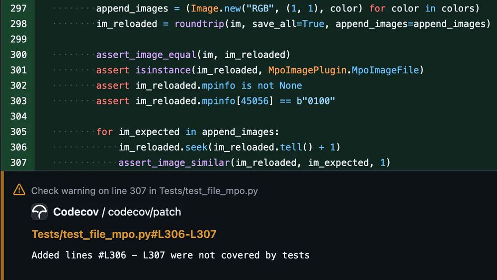 Code:

append_images = (Image.new("RGB", (1, 1), color) for color in colors)
im_reloaded = roundtrip(im, save_all=True, append_images=append_images)

for im_expected in append_images:
	im_reloaded.seek(im_reloaded.tell() + 1)
	assert_image_similar(im_reloaded, im_expected, 1)

And then Codecov warns these last two lines weren't covered.