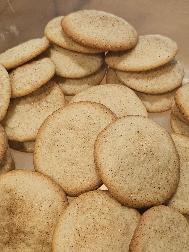 A batch of snickerdoodle cookies