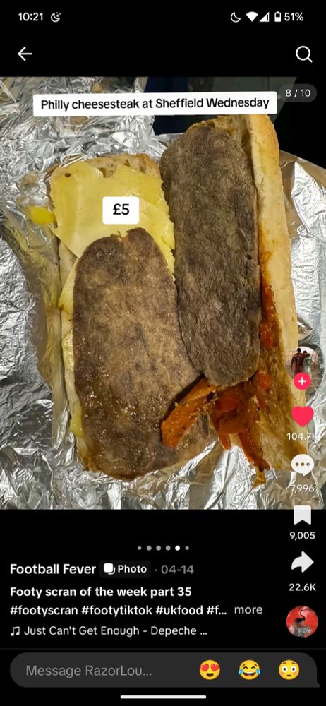 Repulsive Philly cheesesteak that looks like insoles