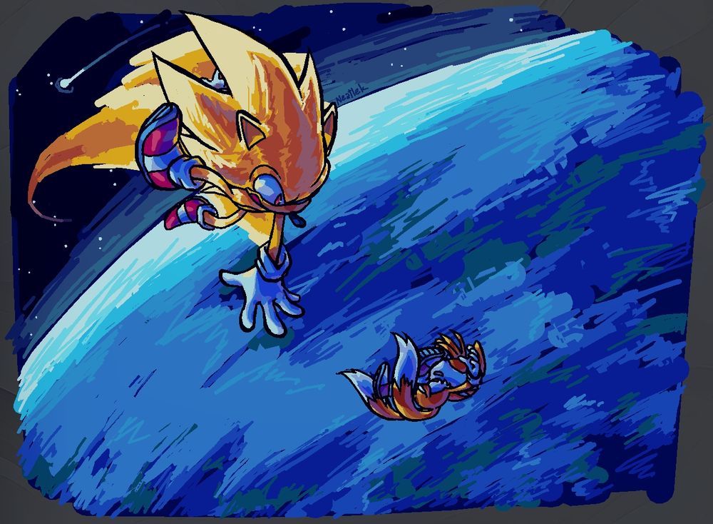 Tails was knocked unconscious, while Sonic has no time to react other than catching a glimpse.