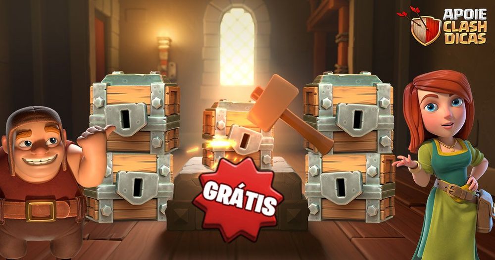 Resgate! 5x Baús GRÁTIS da Caça ao Tesouro com várias recompensas! - COC Dicas