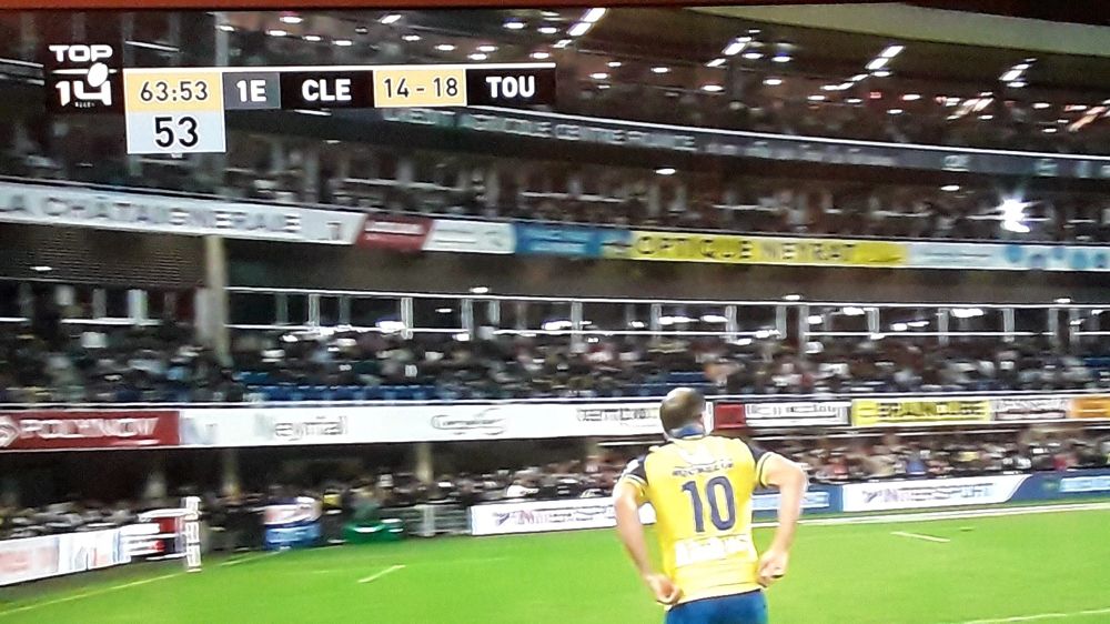 Score du match Clermont Toulon a 14-18 à la 65e minute