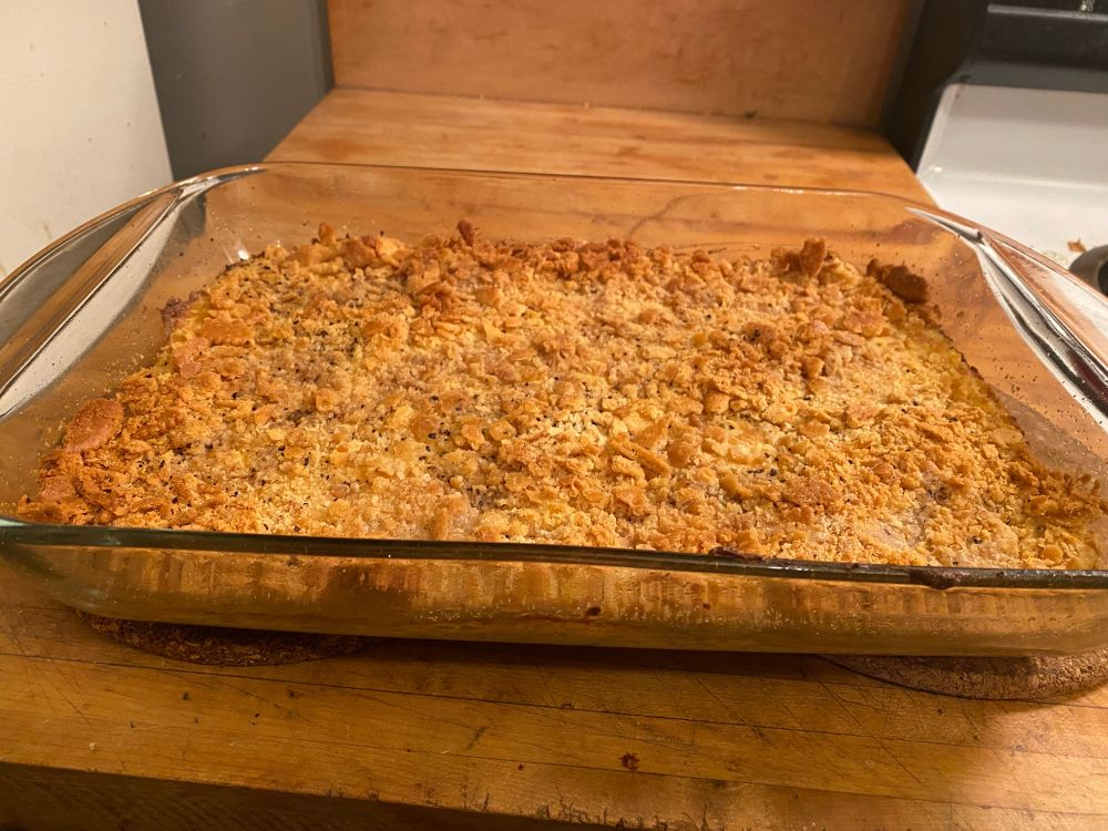 A photograph of “chicken casserole.”