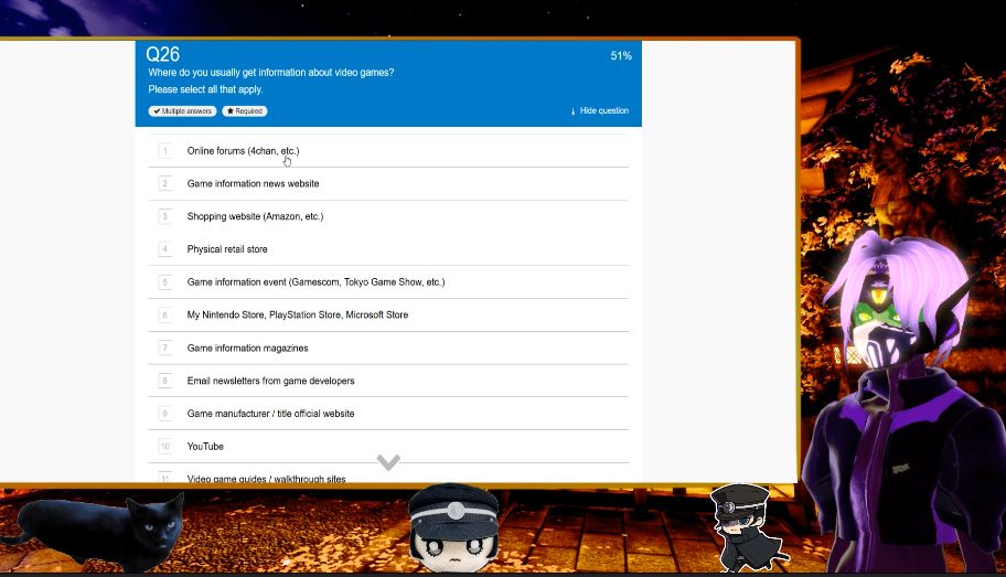 screenshot of atlus survey