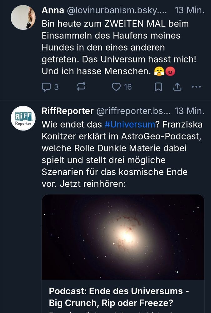 Unter dem Text von Anna ein Beitrag von Riffreporter Physiker erklärt das Ende des Universums.
