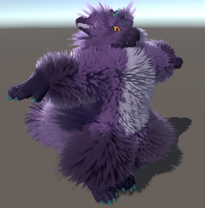 an extremely puffed up fluffy moonfang