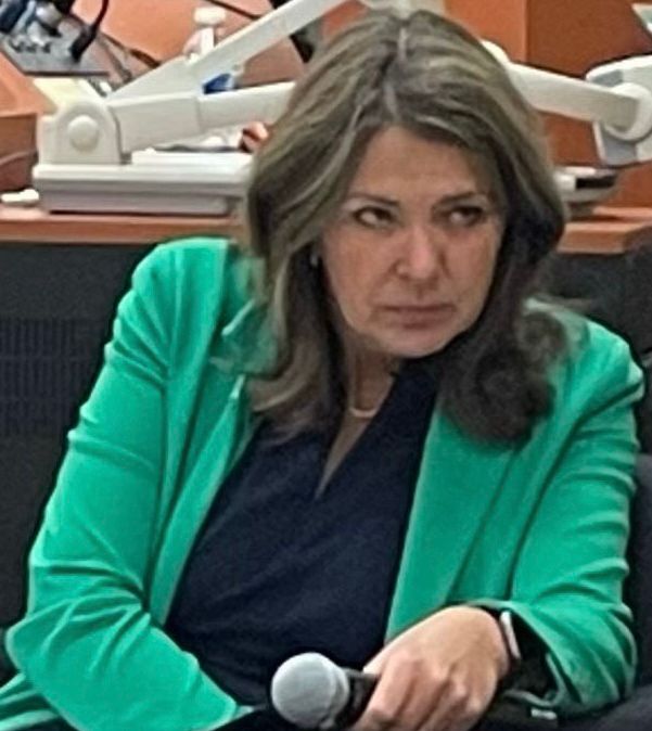 Danielle Smith scowling