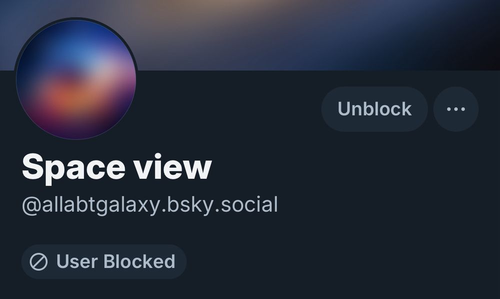 Screenshot of a blocked user account

@allabtgalaxy.bsky.social