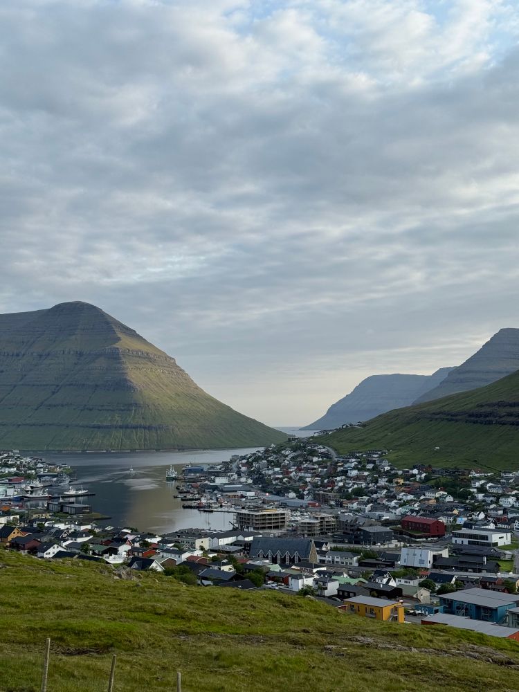 Klaksvík, Faroe Islands on a sunny morning