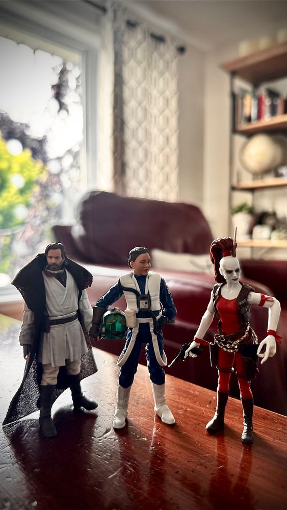 Photo of obi wan, lt callahan, aurra sing action figures