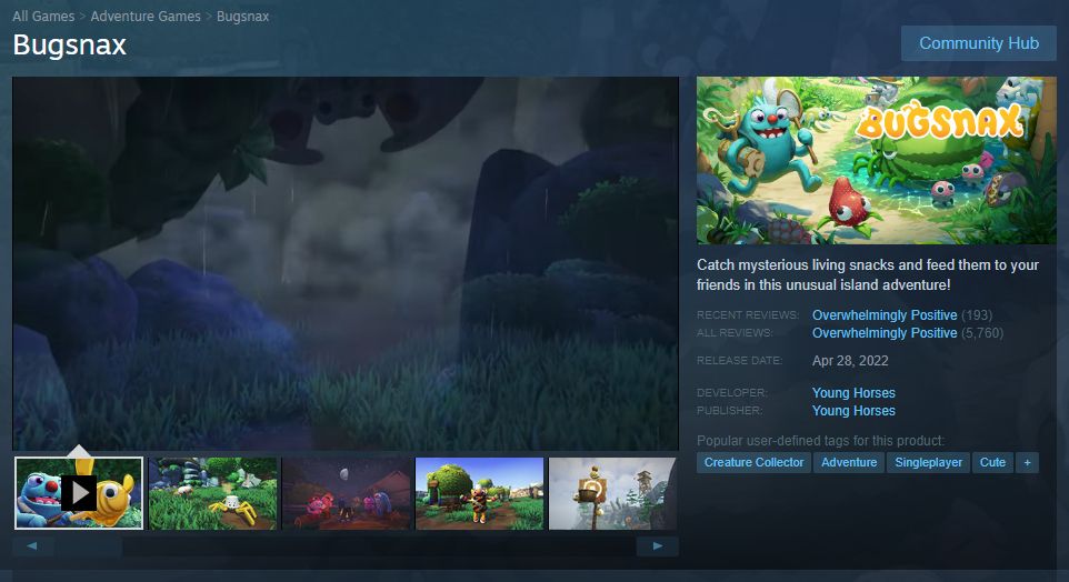 bugsnax on steam
