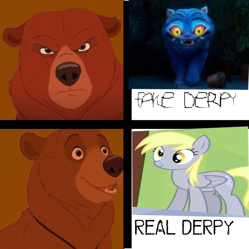 Kenai doesn't like Derpy the Blue Tiger but likes Derpy Hooves instead!