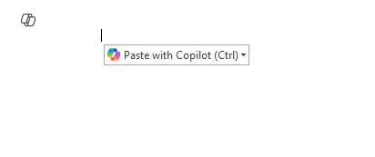 Screenshot of Word doc with a pop up menu saying"Paste with Copilot (Crtl)" and the Copilot logo