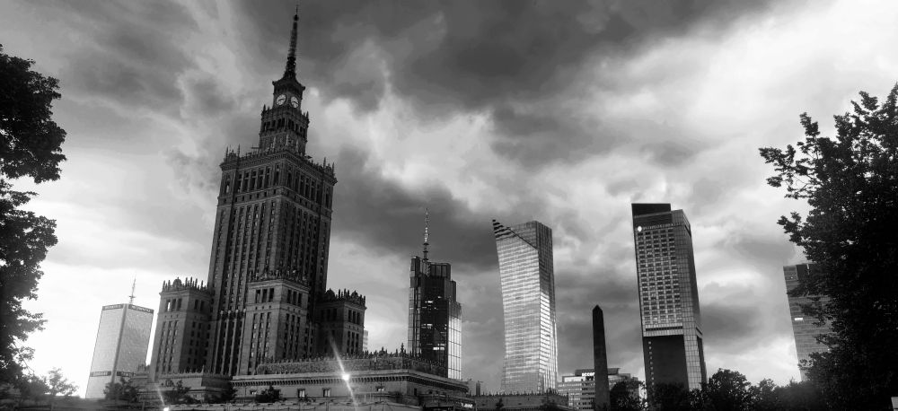 Friday night and storm clouds gather over Gotham, er ... I mean Warsaw ... skyline