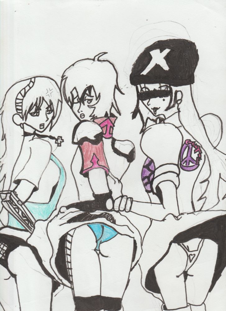 The scanned image. (All three women are original characters and are eighteen and older.) *Made about a couple of years ago.*
