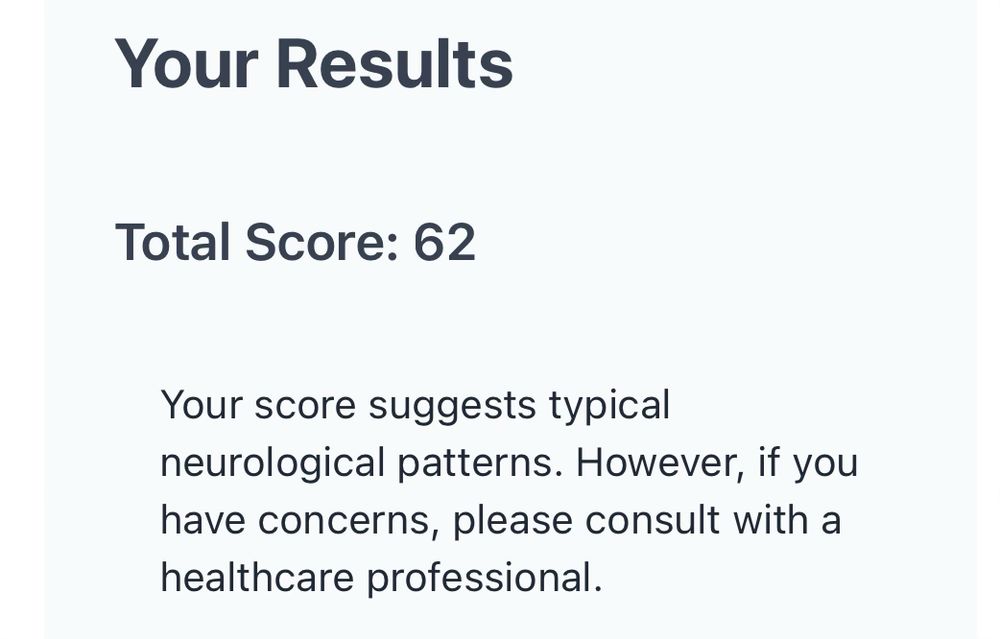 My RAADS-R score of 62.