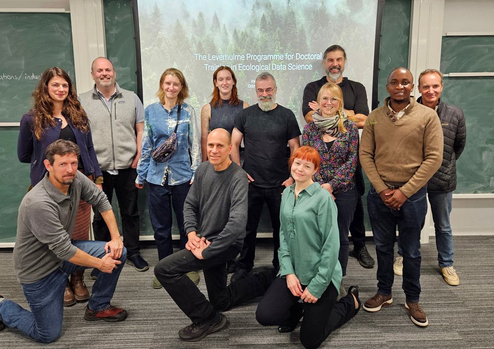 Group photo of Leverhulme Ecological Data Science PIs and doctoral candidates, October 2024