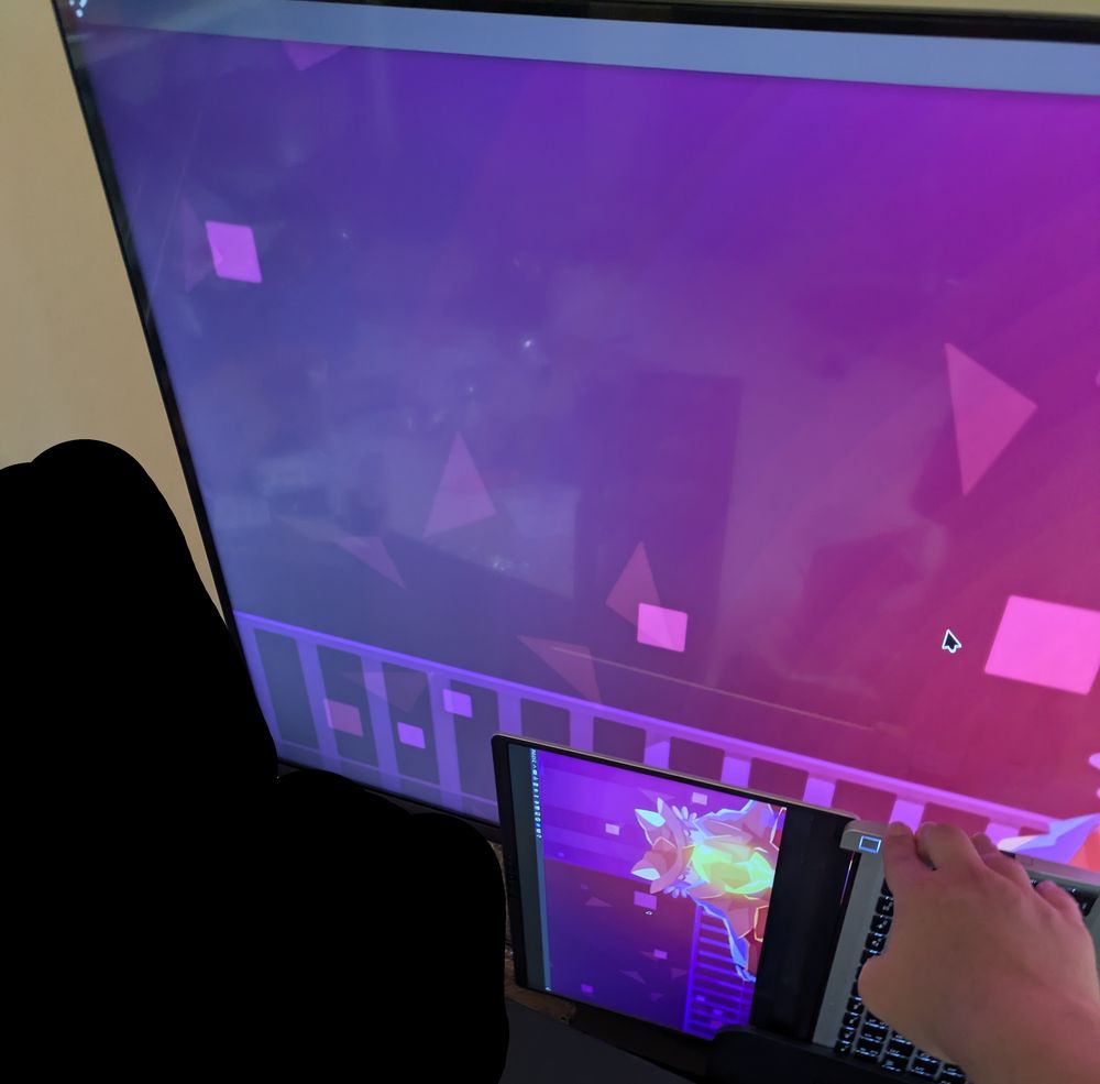 framework laptop 13 jammed into a switch 2 dock