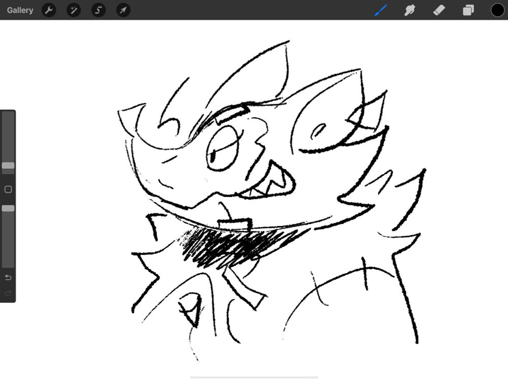 Procreate doodle of Mad Rat in a profile view.