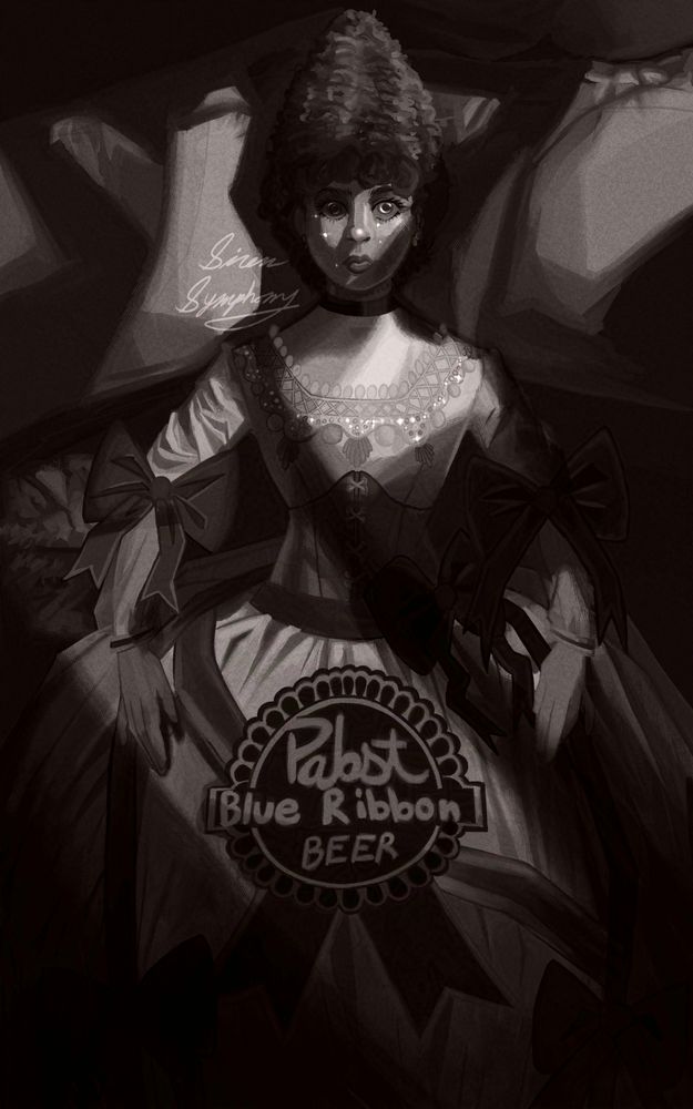 a sepia tone digital illustration of Lisa Swallows in her greyscale dream sequence 