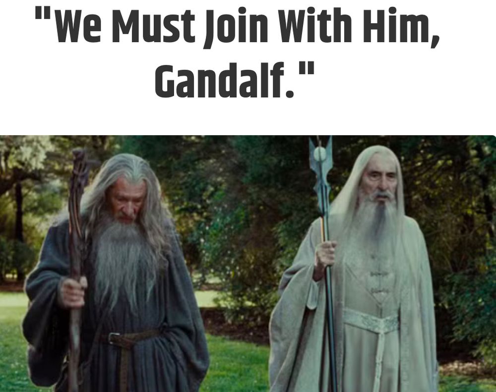 Gandalf the Gray and Saruman with their wizard fits