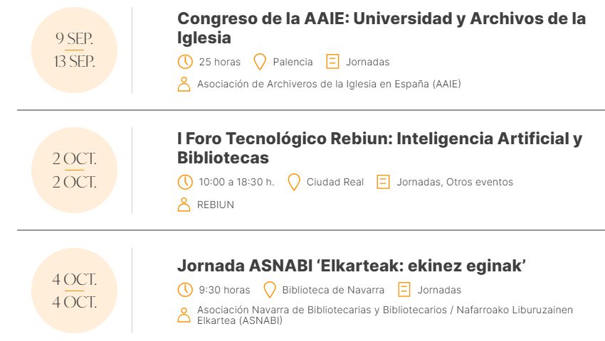 una imagen de los tres eventos
