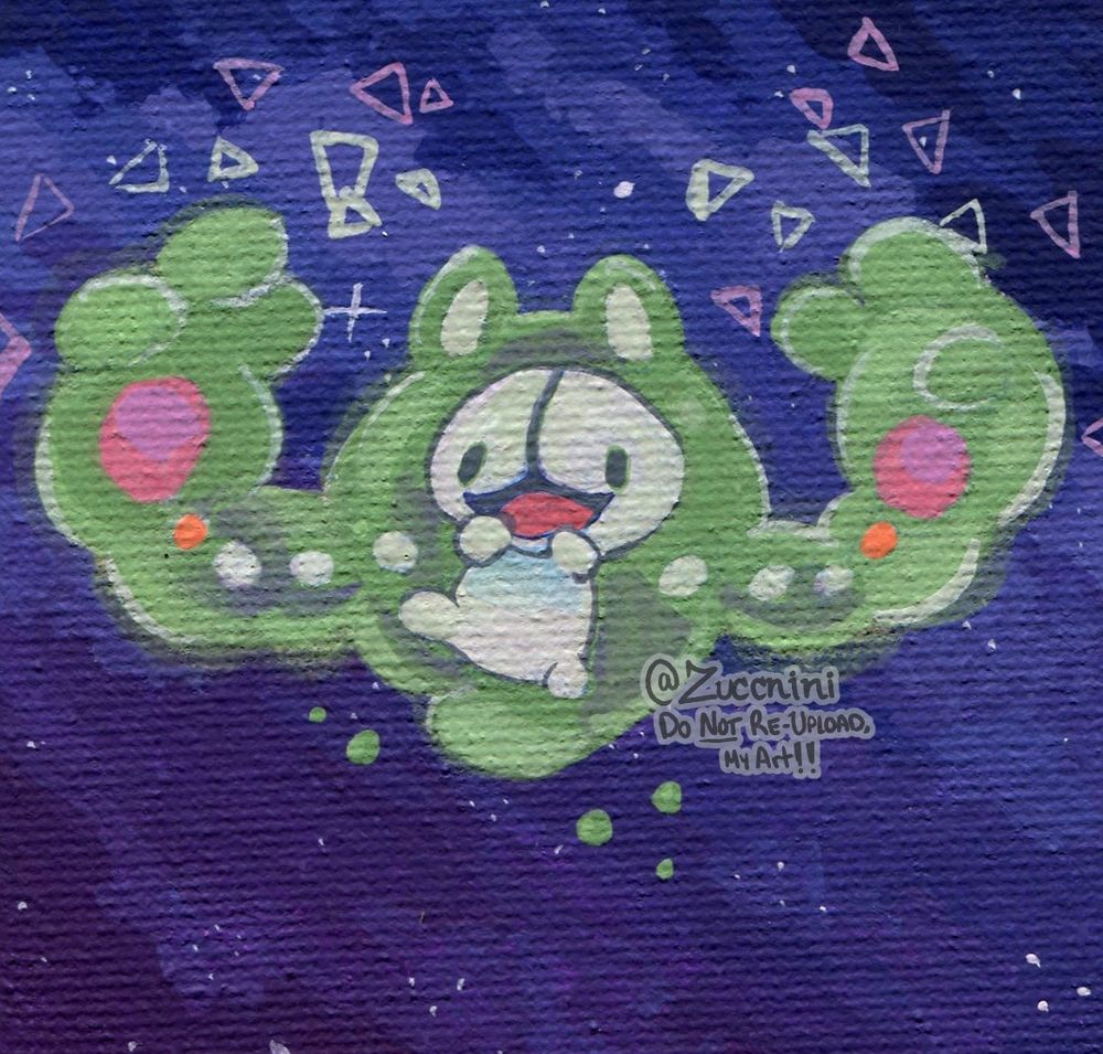 Mini Canvas painting of the pokemon Reuniclus