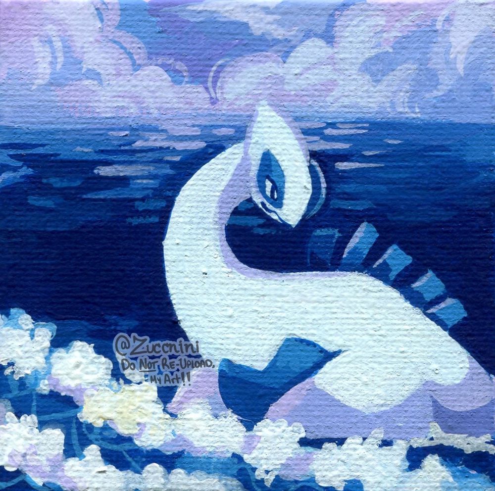 Mini Canvas painting of the pokemon Lugia