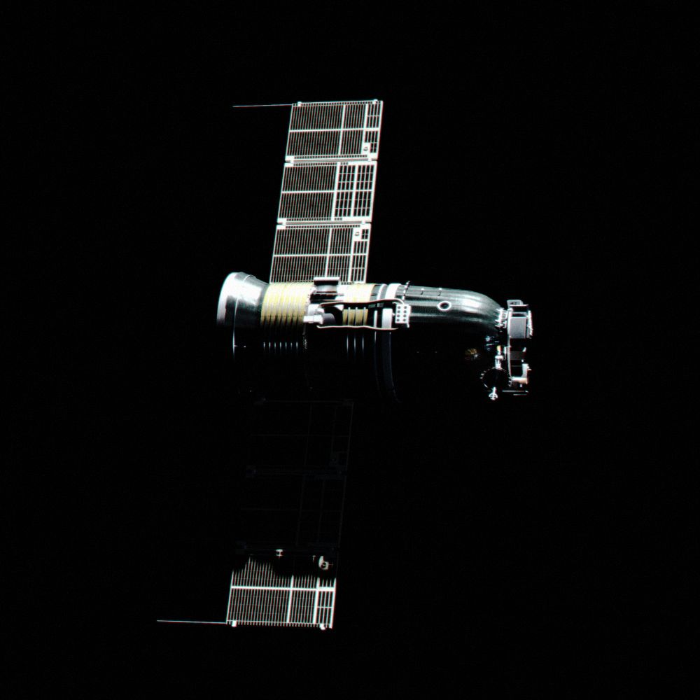 A Soyuz style spacecraft missing the living compartment.