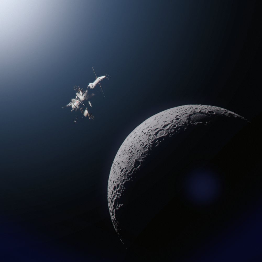 Lanyue and Mengzhou docked after a successful landing. 
