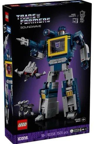 Box art of announced Lego set 10358, a G1 Soundwave from Transformers