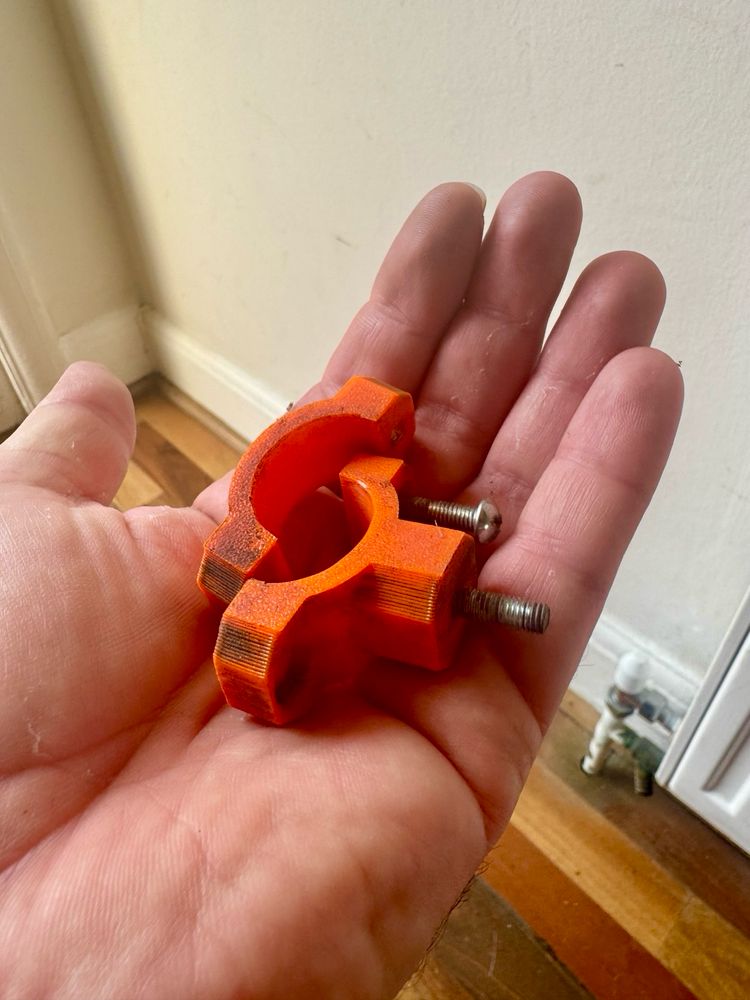 The removed mounts, dirty but still going strong