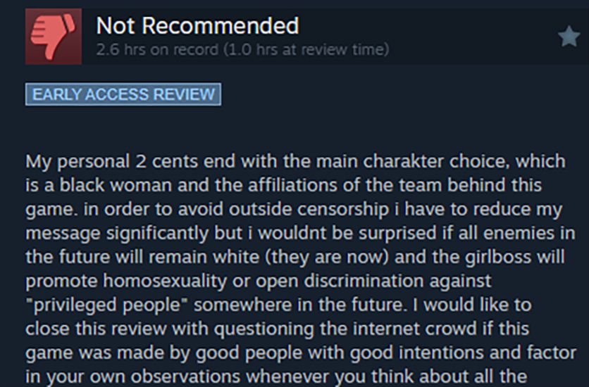 screenshot from a bad review of my game