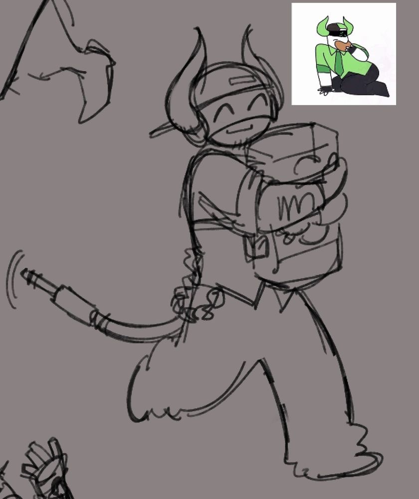 doodle of boombox from phighting holding his boombox