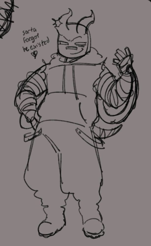 doodle of coil from phighting standing with a confident pose