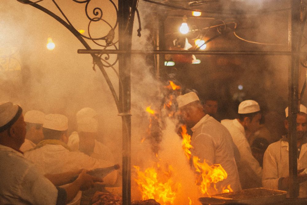 billede fra Jemaa El Fna i Marrakech, Marokko