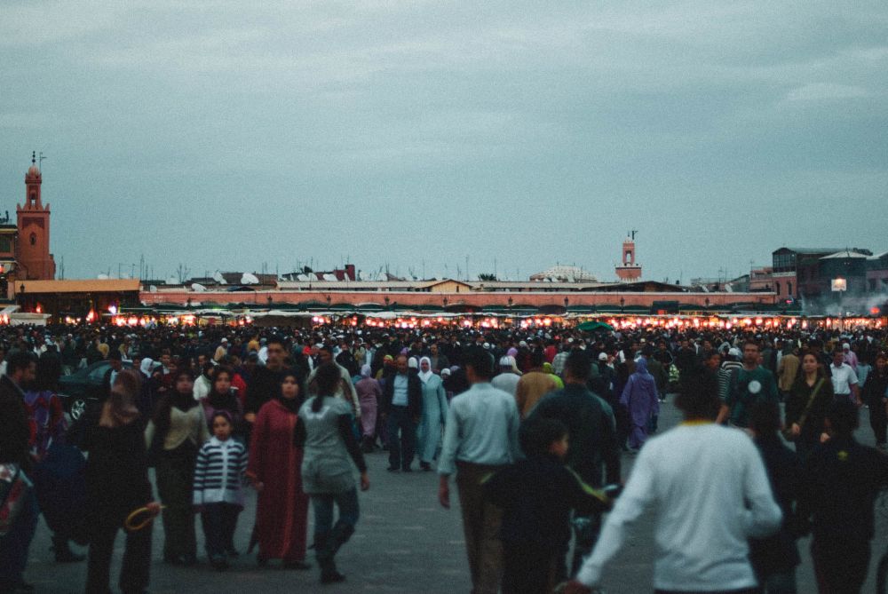 billede fra Jemaa El Fna i Marrakech, Marokko