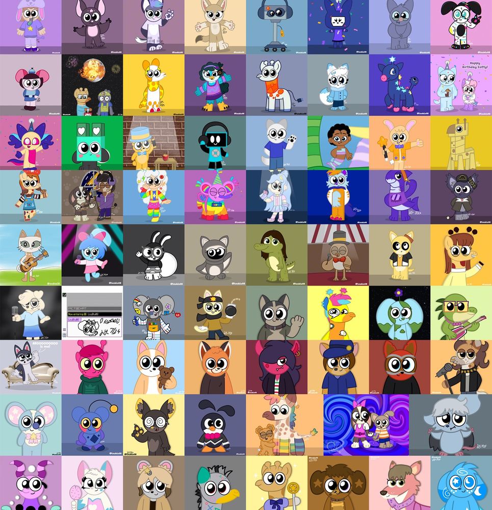 A collage of my 71 Art Fight attacks.